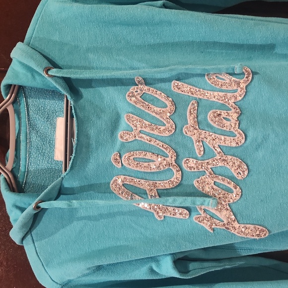 Aeropostale Women's SequinTeal Sweatshirt/Hoodie size XS - Picture 4 of 4